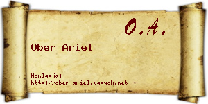 Ober Ariel névjegykártya